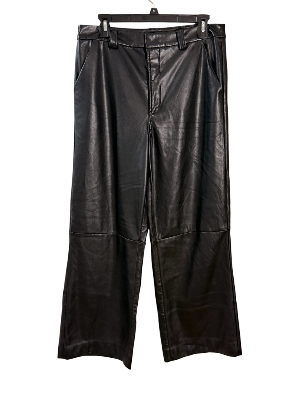 Joe's Jeans Black Vegan Leather Wide Leg Pants